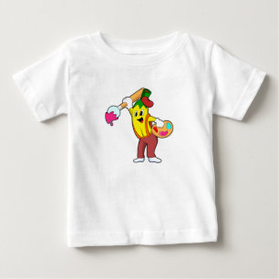 T-shirt Pour Bébé Banane en peintre avec pinceau