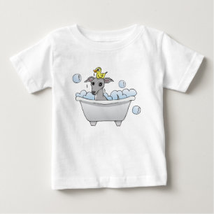 T-shirt Pour Bébé Bande dessinée de chien de lévrier, temps de Bat