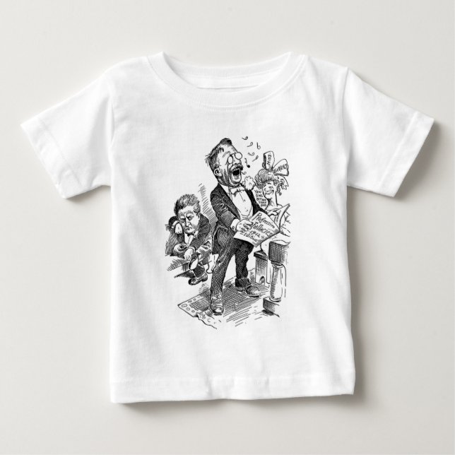 T-shirt Pour Bébé Bande dessinée politique de Theodore Roosevelt (Devant)