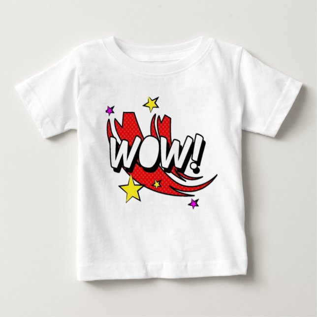 T-shirt Pour Bébé Bande dessinée Wow Sticker (Devant)