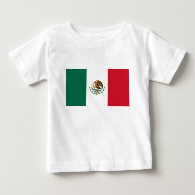 T-shirt Pour Bébé Bandera de México - Drapeau du Mexique - Drapeau d (Devant)
