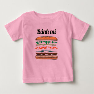T-shirt Pour Bébé Banh Mi sandwich vietnamien pain français baguette