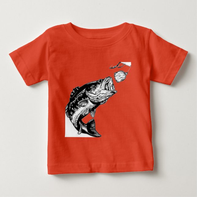 T-shirt Pour Bébé Basse attaquant spinnerbait (Devant)