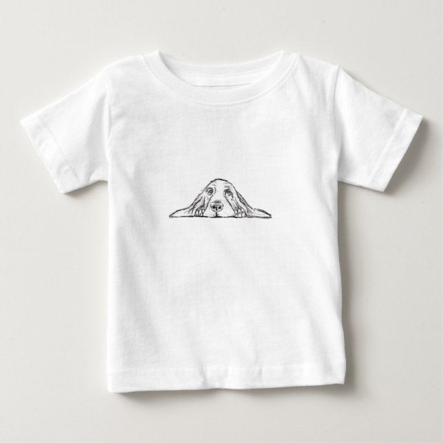 T-shirt Pour Bébé basset blanc (Devant)