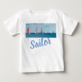 T-shirt Pour Bébé Bateau marin paisible nager Destin de plongée