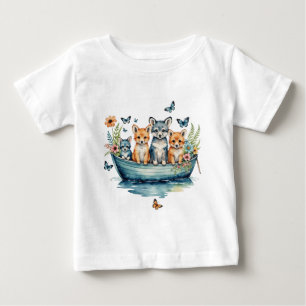 T-shirt Pour Bébé Bateau mignon avec animaux