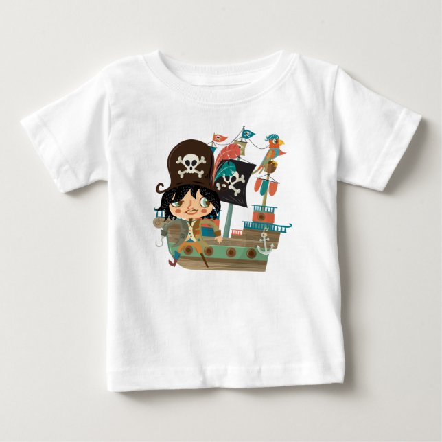 T-shirt Pour Bébé Bateau pirate et pirate (Devant)