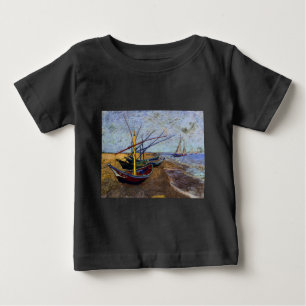 T-shirt Pour Bébé Bateaux de pêche sur la plage