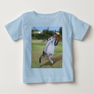 T-shirt Pour Bébé Bateaux sauvages de baseball Kitten