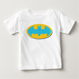 T-shirt Pour Bébé Batman Symbole Cyan Stripes
