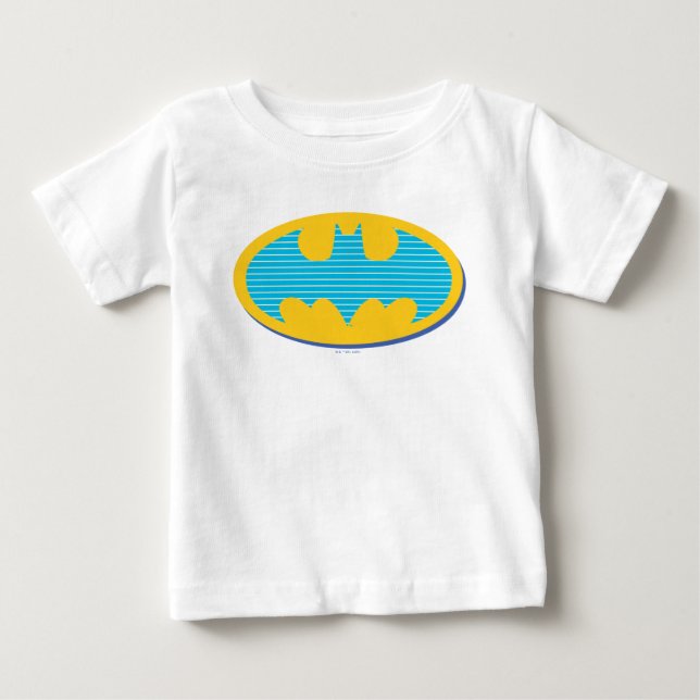 T-shirt Pour Bébé Batman | Symbole Cyan Stripes (Devant)