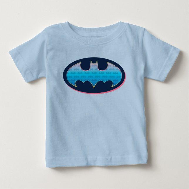 T-shirt Pour Bébé Batman | Symbole rose et bleu (Devant)