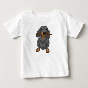 T-shirt Pour Bébé Bâton Dachshund