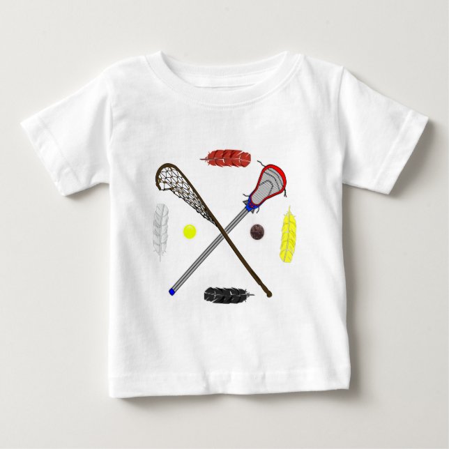 T-shirt Pour Bébé Bâtons traditionnels et modernes de lacrosse (Devant)