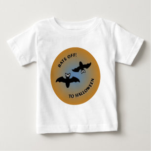 T-shirt Pour Bébé Bats d'Halloween bleu orange