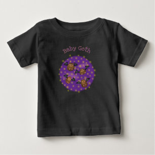 T-shirt Pour Bébé Bats en peluche mignonne bébé goth noir T-shirt