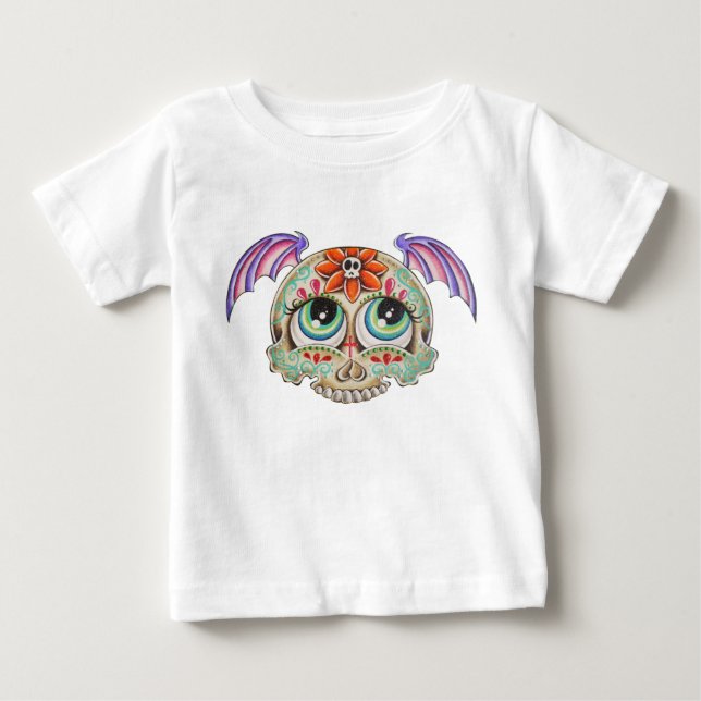 T-shirt Pour Bébé Batte de crâne de sucre (Devant)