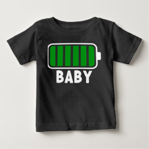 T-shirt Pour Bébé Batterie 100% Full Charged Family Black