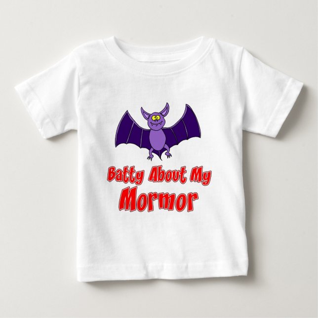 T-shirt Pour Bébé Batty à propos de mon Mormor (Devant)