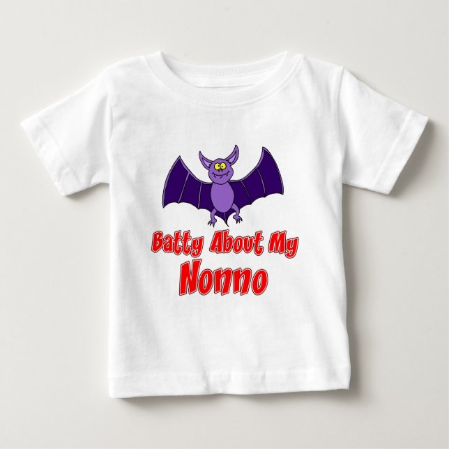 T-shirt Pour Bébé Batty À propos de mon Nonno (Devant)