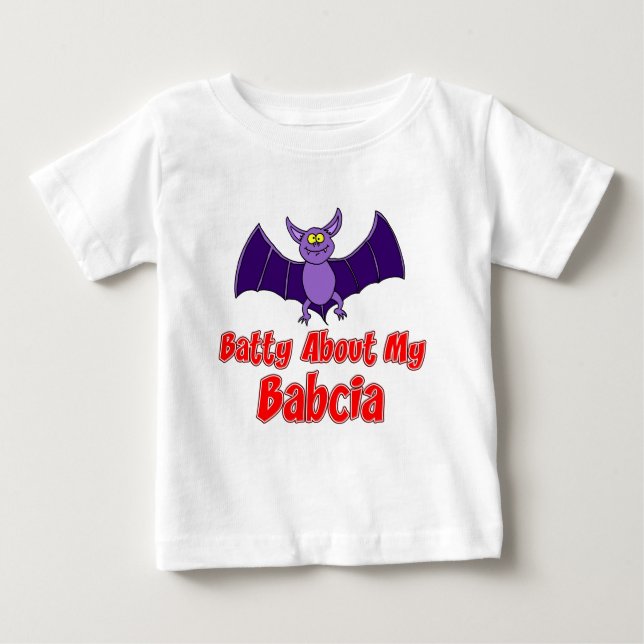 T-shirt Pour Bébé Batty au sujet de mon Babcia (Devant)