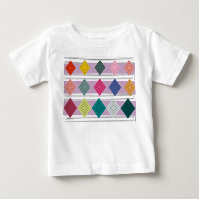T-shirt Pour Bébé Bauhaus Diamond Quilt (Devant)