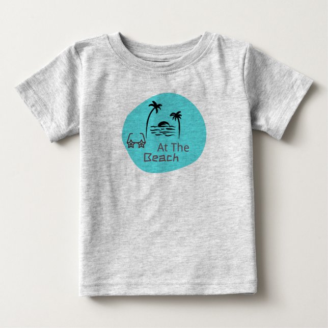 T-shirt Pour Bébé Beach Baby Grey (Devant)