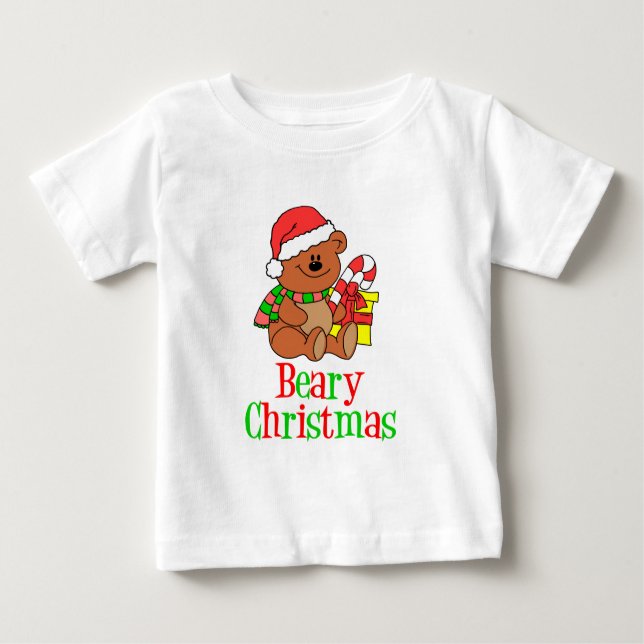 T-shirt Pour Bébé Beary Christmas Cartoon Ours (Devant)