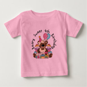 T-shirt Pour Bébé Beary Sweet 4e anniversaire