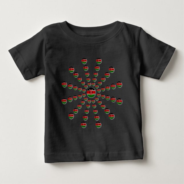 T-shirt Pour Bébé Beau Drapeau circulaire kenyan : Un design radial (Devant)