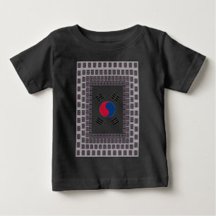 T-shirt Pour Bébé Beau Drapeau Diagonal Coréen : Un Art Infini