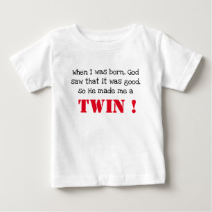 T-shirt Pour Bébé Beau Jumeau À Dire
