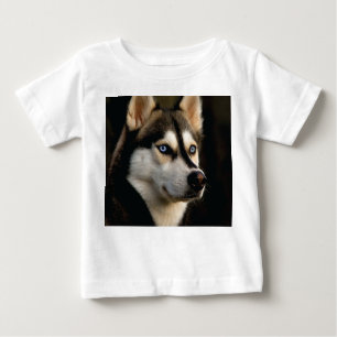 T-shirt Pour Bébé Beau Oreiller Husky Lrow