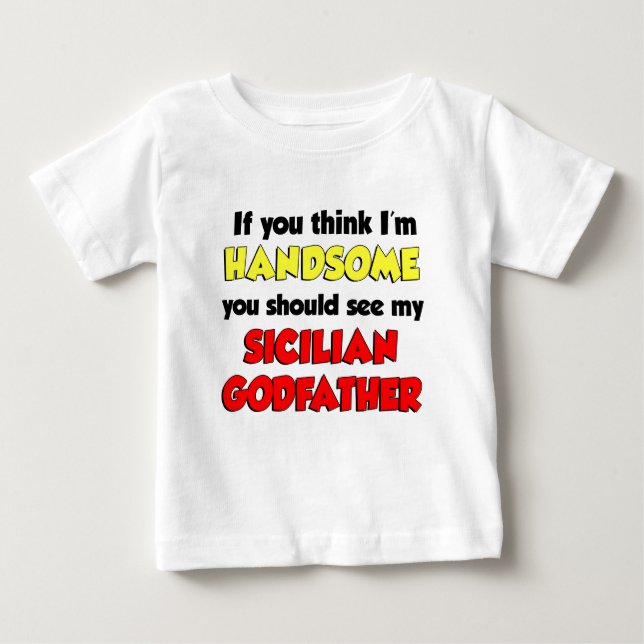 T-shirt Pour Bébé Beau parrain sicilien (Devant)