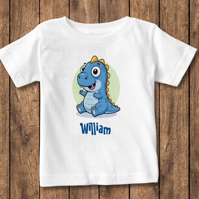 T-shirt Pour Bébé Bébé adorable Dinosaure Bleu (Créateur téléchargé)