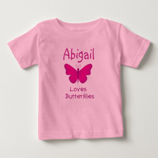 T-shirt Pour Bébé Bébé adore les papillons ! (Devant)