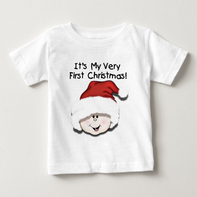 T-shirt Pour Bébé Bébé blanc 1er Noël (Devant)