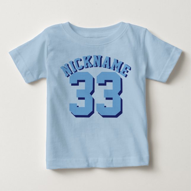 T-shirt Pour Bébé Bébé bleu | Design Jersey Sport (Devant)
