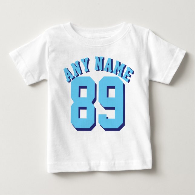 T-shirt Pour Bébé Bébé bleu et blanc | Jersey Design (Devant)