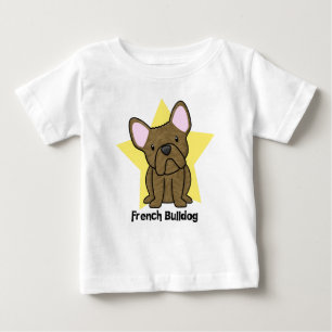 T-shirt Pour Bébé Bébé Brindle de bouledogue français d'étoile de