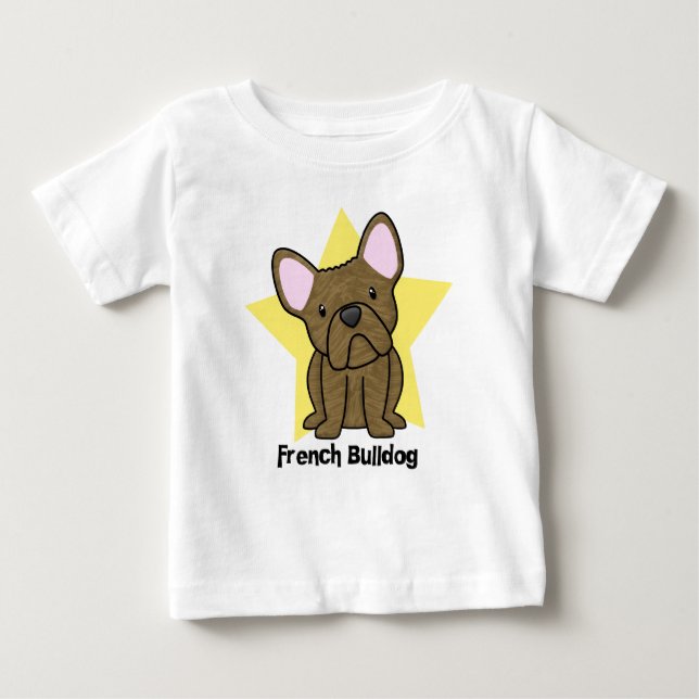 T-shirt Pour Bébé Bébé Brindle de bouledogue français d'étoile de (Devant)