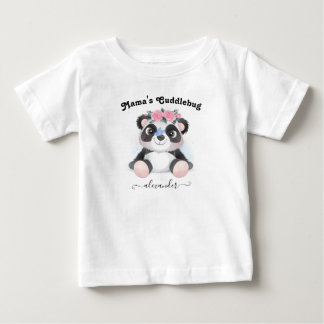 T-shirt Pour Bébé Bébé de maman avec nom de bébé mignon Panda ours