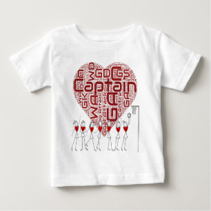 T-shirt Pour Bébé Bébé de net-ball de coeur