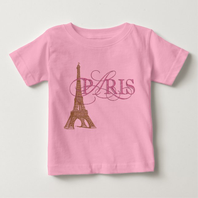T-shirt Pour Bébé Bébé Fille de Paris (Devant)