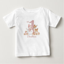 Bébé Fille Premier Noël Bonhomme de Neige Cerf