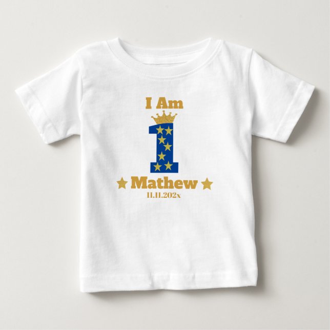 T-shirt Pour Bébé Bébé Garçon élégant 1er anniversaire Personnalisé  (Devant)