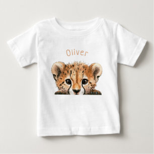 T-shirt Pour Bébé Bébé guépard mignon personnalisé 