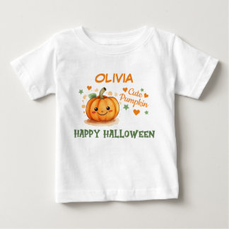 T-shirt Pour Bébé Bébé Halloween Mignon Citrouille