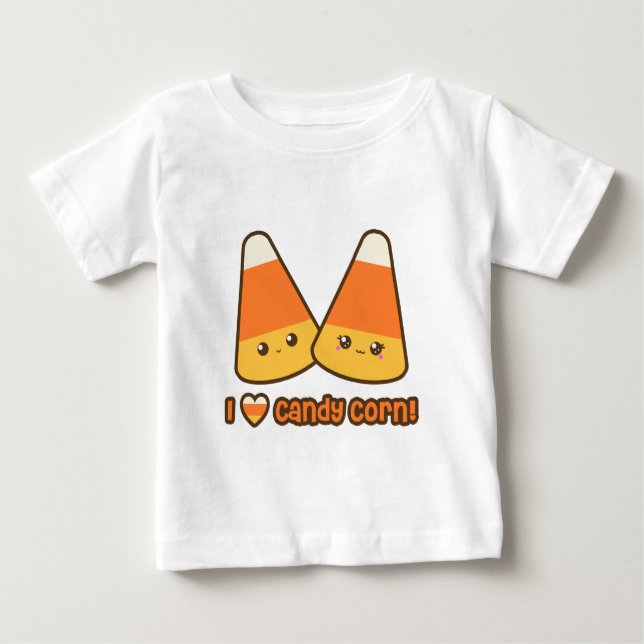 T-shirt Pour Bébé Bébé - I Heart Candy Corn (Devant)