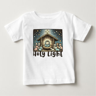 T-shirt Pour Bébé Bébé Jésus : Lumière Sainte : Lumière Sacrée